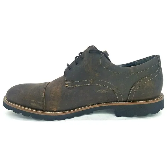 Rockport Mens Channor Oxford H79454 Brown Oiled Leather Shoes Size US 10M EUC
