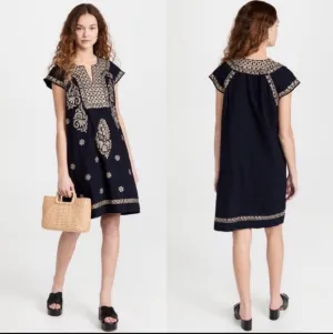Roller Rabbit Faith Navy Embroidered Cotton Dress