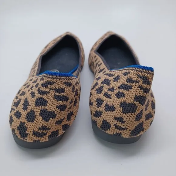 Rothys Flats Leopard Print Point Toe Slip On Shoes Womens 6.5