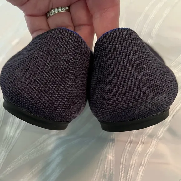 Rothy’s Navy Blue The Flat Slip-on Ballet Shoes Sz 10
