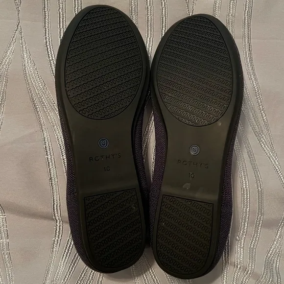 Rothy’s Navy Blue The Flat Slip-on Ballet Shoes Sz 10