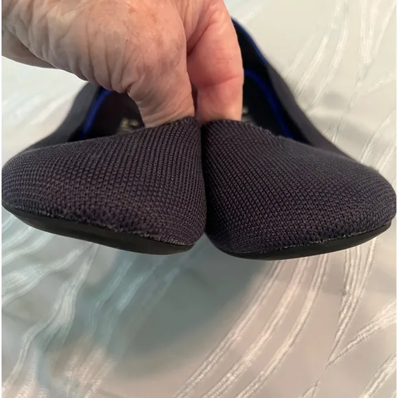 Rothy’s Navy Blue The Flat Slip-on Ballet Shoes Sz 10