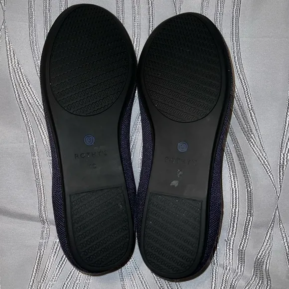 Rothy’s Navy Blue The Flat Slip-on Ballet Shoes Sz 10