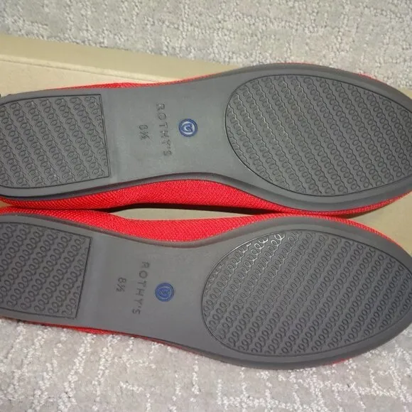 Rothys The Flat Women's Size 8.5 US Red Ruby Round Toe Slip on Flats Shoes