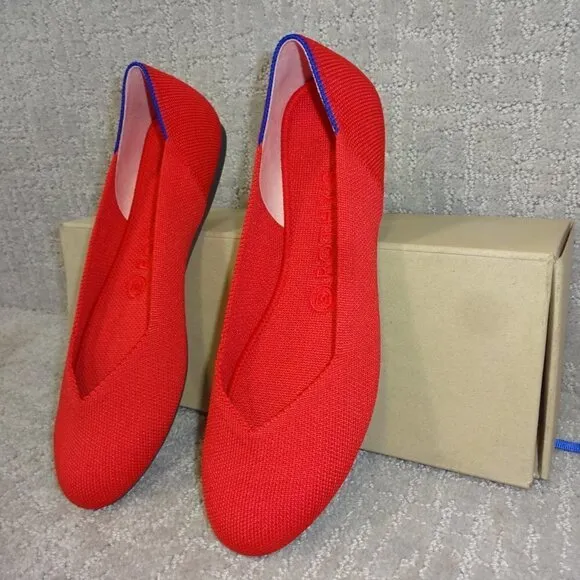 Rothys The Flat Women's Size 8.5 US Red Ruby Round Toe Slip on Flats Shoes