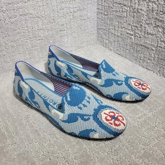 Rothys The Loafer Womens Size 8 US Moroccan Teal Round Toe Slip on Shoes Retired