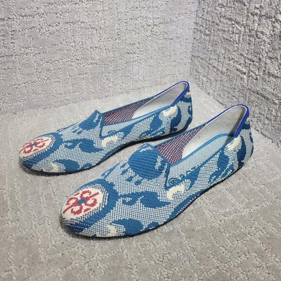 Rothys The Loafer Womens Size 8 US Moroccan Teal Round Toe Slip on Shoes Retired