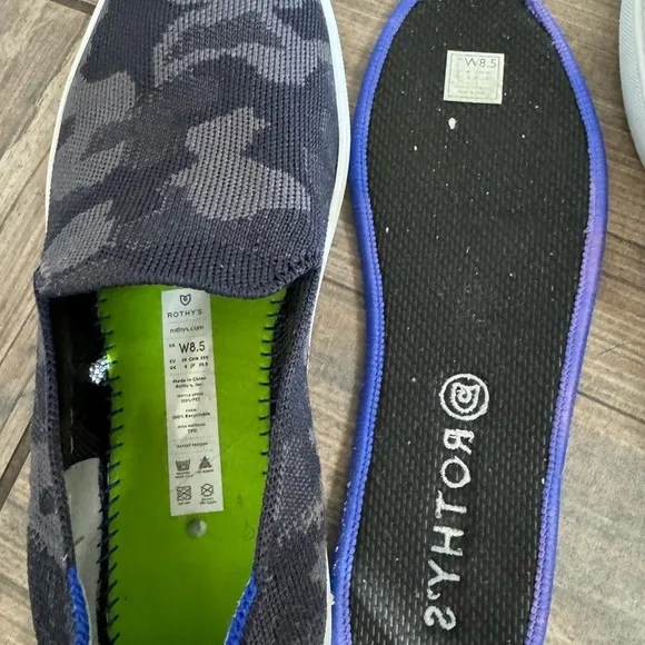 Rothy's The Original Slip On Sneaker in Grey Camo size 8.5