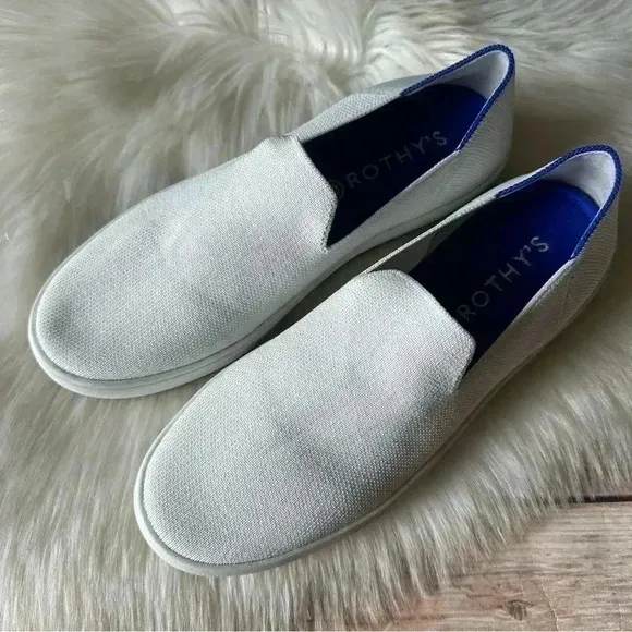 Rothy’s The Original Slip On Sneakers Shoes White Sz 9