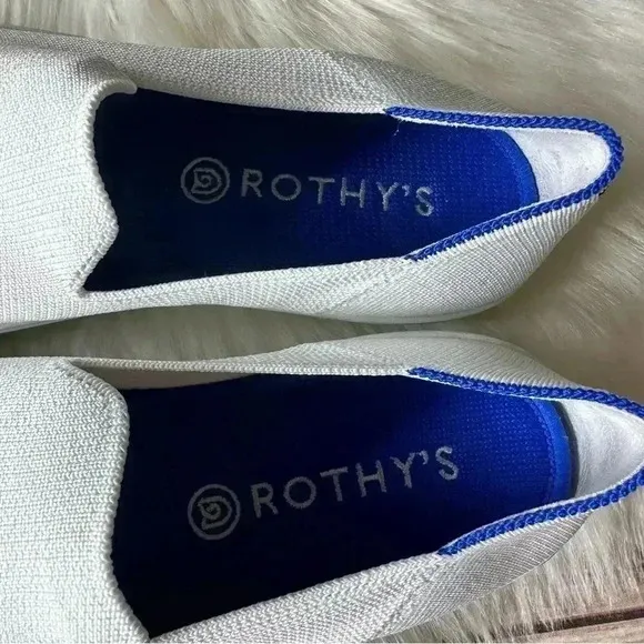 Rothy’s The Original Slip On Sneakers Shoes White Sz 9
