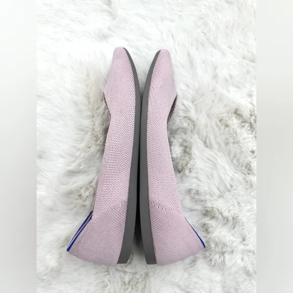 Rothy's The Point Light Pink Flat Slip On Pointed Toe Knit Shoes Womens Size 6.5