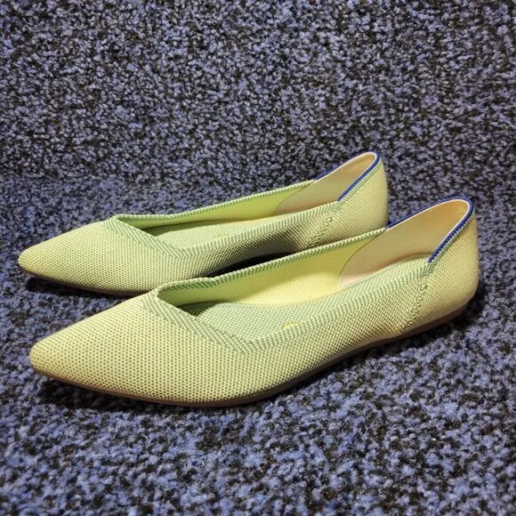 Rothys The Point Women's Size 7 US Mint Green Pointed Toe Slip on Flat Shoes