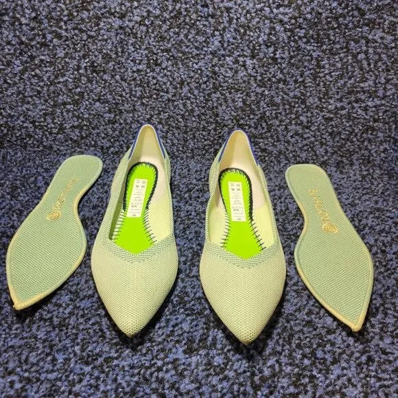 Rothys The Point Women's Size 7 US Mint Green Pointed Toe Slip on Flat Shoes