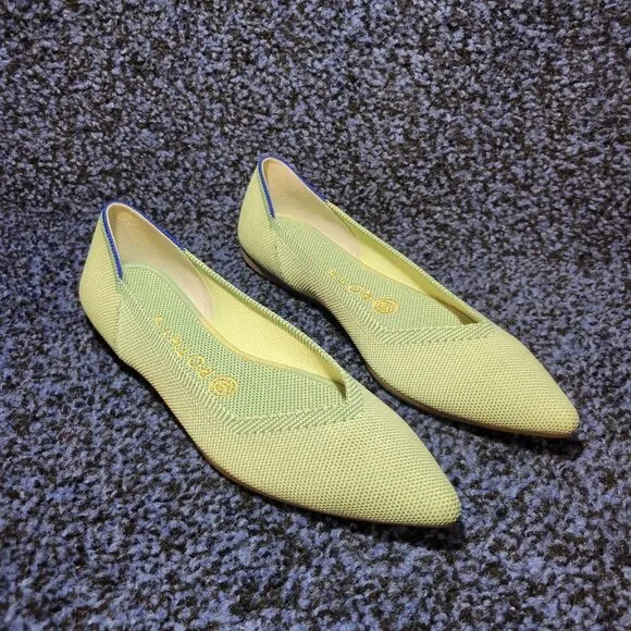 Rothys The Point Women's Size 7 US Mint Green Pointed Toe Slip on Flat Shoes
