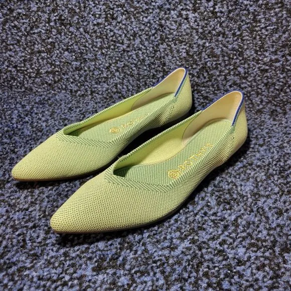 Rothys The Point Women's Size 7 US Mint Green Pointed Toe Slip on Flat Shoes