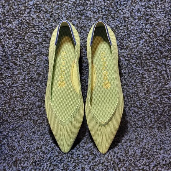 Rothys The Point Women's Size 7 US Mint Green Pointed Toe Slip on Flat Shoes