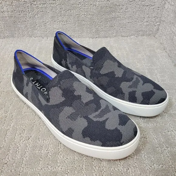 Rothy's The Sneaker Women's Size 9 US Gray Camo Textile Slip On Shoes