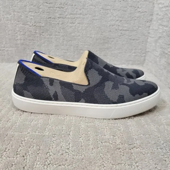 Rothy's The Sneaker Women's Size 9 US Gray Camo Textile Slip On Shoes