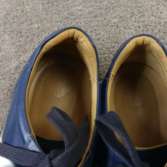 Royal Albartross Mens Size 10 Spikeless Golf Shoes Made in Italy Blue Leather