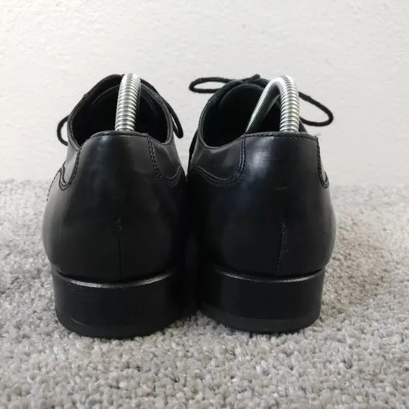 Russell &amp; Bromley Mens Shoes UK 7 Cap Toe Oxford Lace Up Black Leather Hand Made