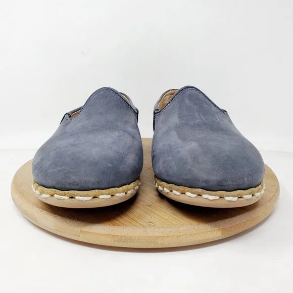 Sabah Shoes Womens 39 Blue Leather Slip On Loafer Lightweight Turkey