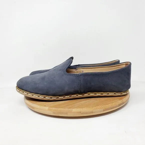Sabah Shoes Womens 39 Blue Leather Slip On Loafer Lightweight Turkey