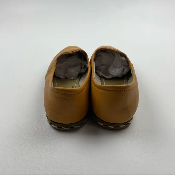 Sabah Womens Size EU 39 US 7.5-8 Mustard Yellow Leather Slip On Handmade Shoes