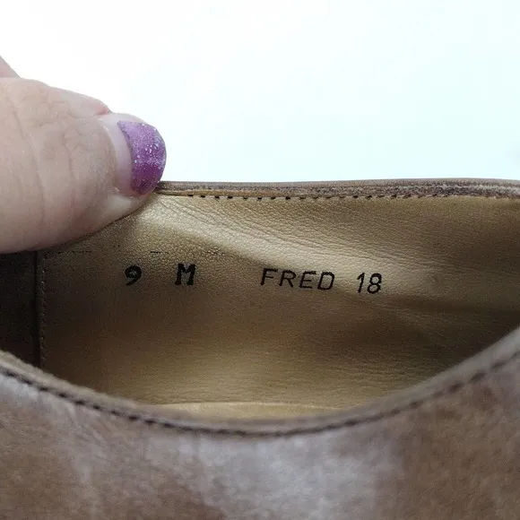 Saks Fifth Ave Mens Fred Cap Toe Lace up Brown Leather Oxford Shoes Size 9M