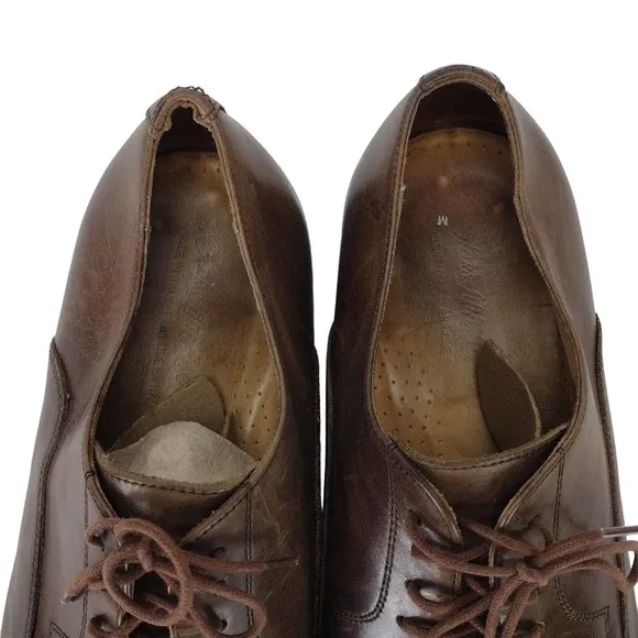 Saks Fifth Ave Mens Fred Cap Toe Lace up Brown Leather Oxford Shoes Size 9M