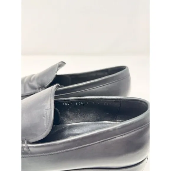 Salvatore Ferragamo Men Shoes Florence Black Leather Penny Loafer Slip On 10.5 D