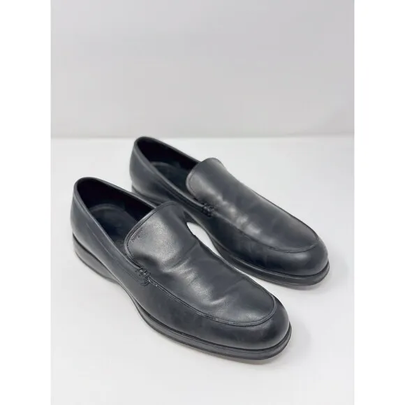 Salvatore Ferragamo Men Shoes Florence Black Leather Penny Loafer Slip On 10.5 D