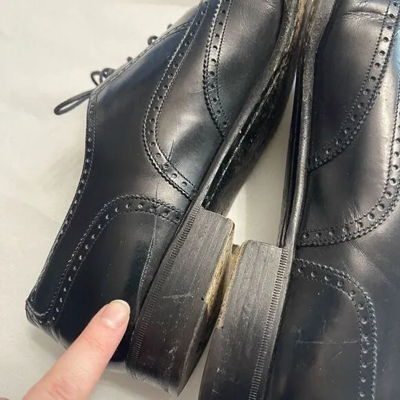 Salvatore Ferragamo Sondrio Black Leather Oxfords Shoes Size 10 B