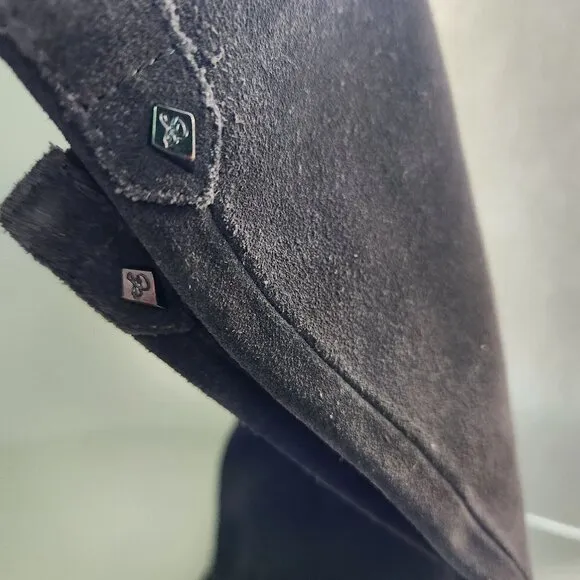 Sam Edelman Caprise Gray Suede Pull On Heeled Knee High Boots Size 8.5M