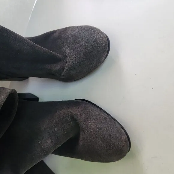 Sam Edelman Caprise Gray Suede Pull On Heeled Knee High Boots Size 8.5M