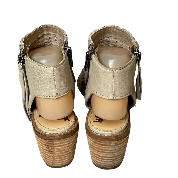 Sam Edelman Cooper Woven Leather Peep Toe Sandals Size 6.5 Block Heel