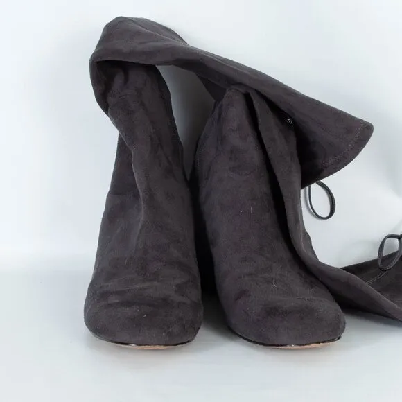 Sam Edelman Gray Vinney Suede Knee High Boots Womens Size 9
