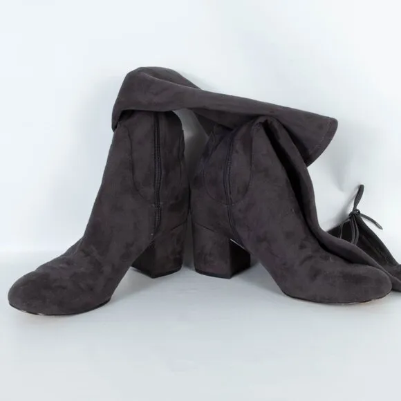 Sam Edelman Gray Vinney Suede Knee High Boots Womens Size 9