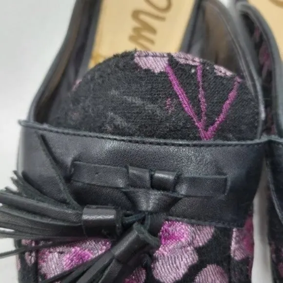 Sam Edelman | Leather Paris Jacquard Floral Cherry Blossom Mules Black Pink