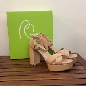 Sam Edelman Nolita Platform Sandals Beige US Women Size 9.5/UK 6.5/EU 39.5($150)