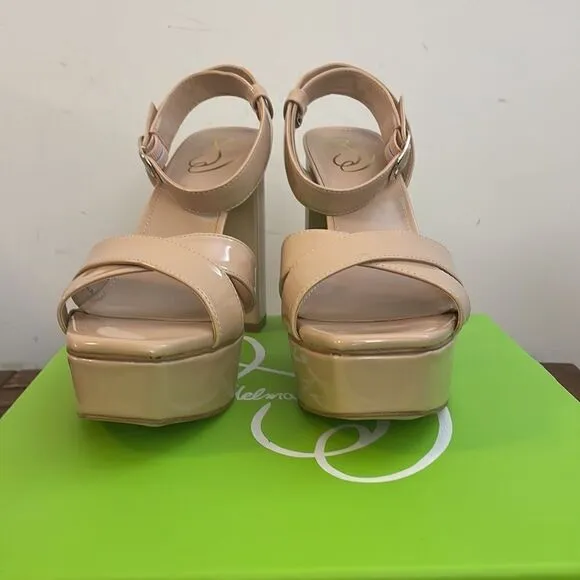 Sam Edelman Nolita Platform Sandals Beige US Women Size 9.5/UK 6.5/EU 39.5($150)