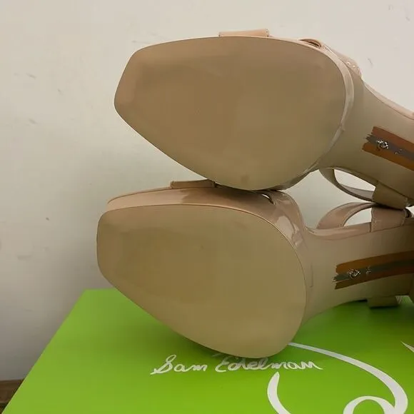 Sam Edelman Nolita Platform Sandals Beige US Women Size 9.5/UK 6.5/EU 39.5($150)