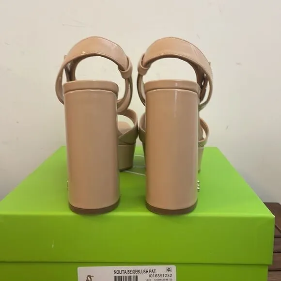 Sam Edelman Nolita Platform Sandals Beige US Women Size 9.5/UK 6.5/EU 39.5($150)