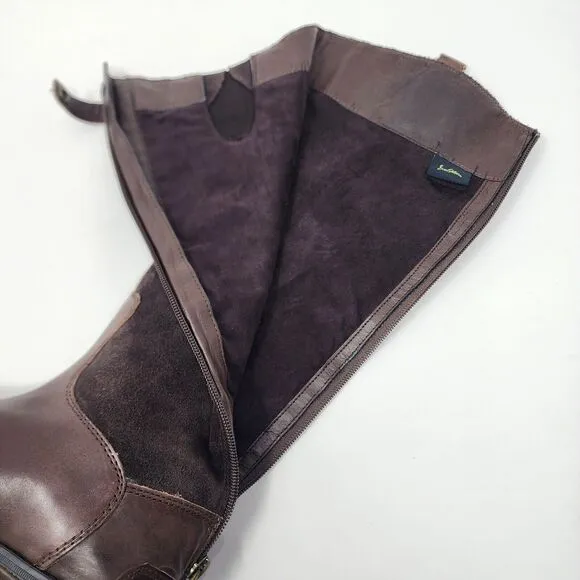 Sam Edelman Riding Boots Women 6M Pembrooke Brown Leather &amp; Suede Full Zip
