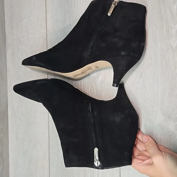 Sam Edelman Women Kinzey Black Suede Ankle Boots Shoes Sz 8.5M