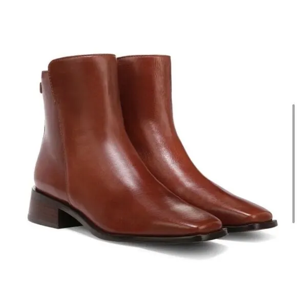 Sam Edelman Thatcher Square Toe Ankle Boots in Chocolate Brown, 7.5 NIB