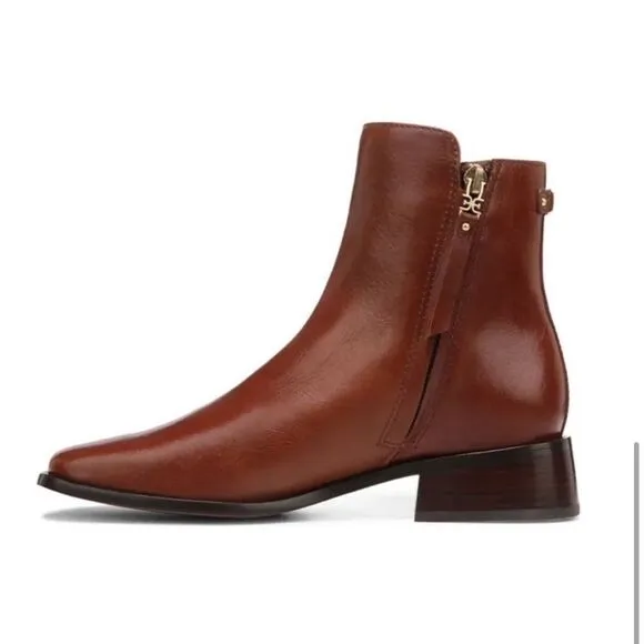 Sam Edelman Thatcher Square Toe Ankle Boots in Chocolate Brown, 7.5 NIB