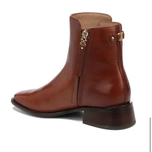 Sam Edelman Thatcher Square Toe Ankle Boots in Chocolate Brown, 7.5 NIB