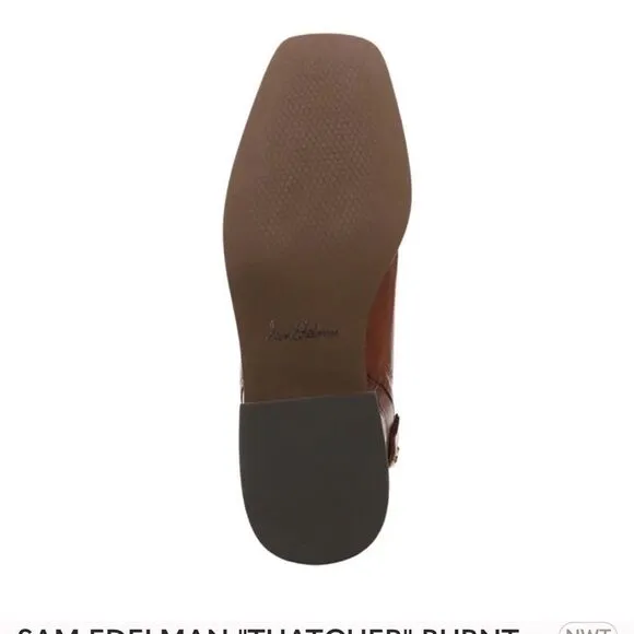 Sam Edelman Thatcher Square Toe Ankle Boots in Chocolate Brown, 7.5 NIB