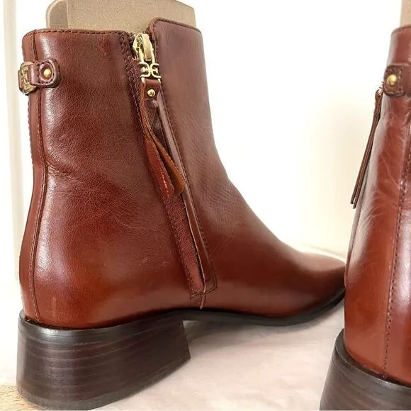Sam Edelman Thatcher Square Toe Ankle Boots in Chocolate Brown, 7.5 NIB