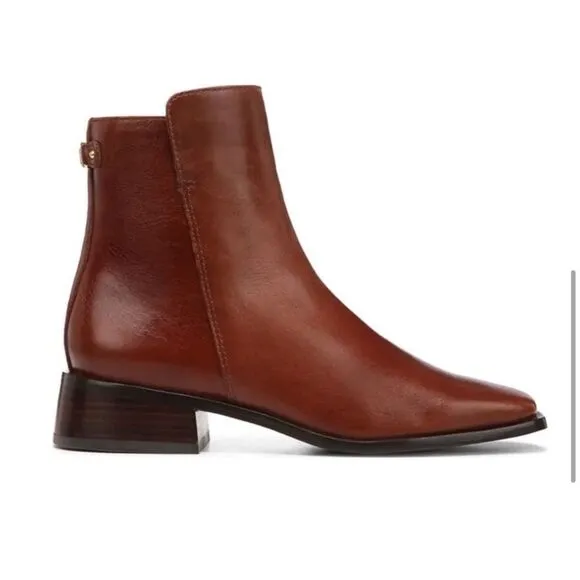 Sam Edelman Thatcher Square Toe Ankle Boots in Chocolate Brown, 7.5 NIB